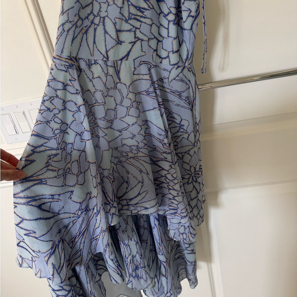 Badgley Mischka Blue Floral Dress - Picture 4 of 7